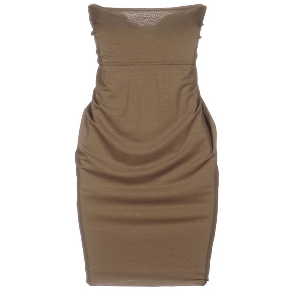 NWT Paul Smith Olive Green Khaki Strapless Dress M - Picture 3 of 3